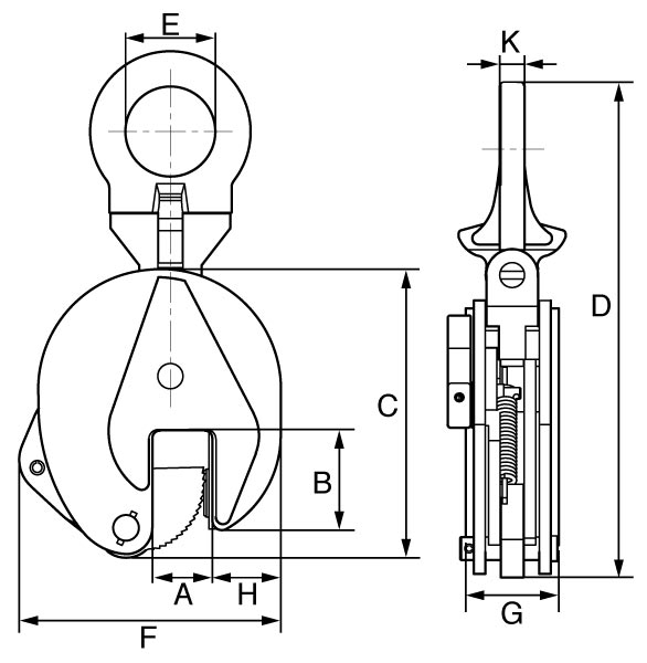 gt vertical plate clamp dimensions